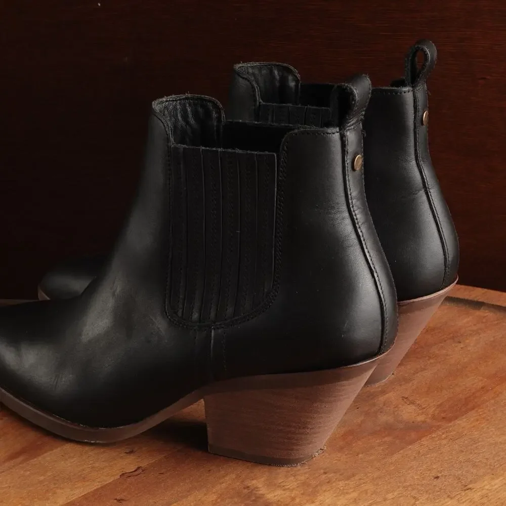 Patina‎ Western Boots WMS SZ 8 BLK Dakota Portland Leather Goods Coastal Cowgirl
